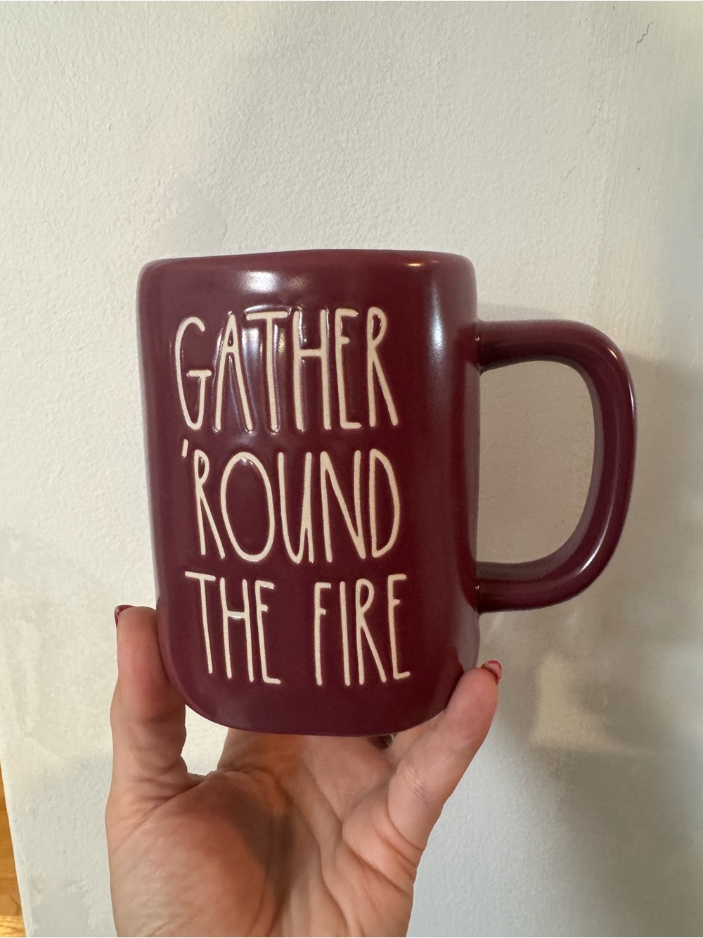 Rae Dunn Gather 'Round The Fire Ceramic Coffee Mug